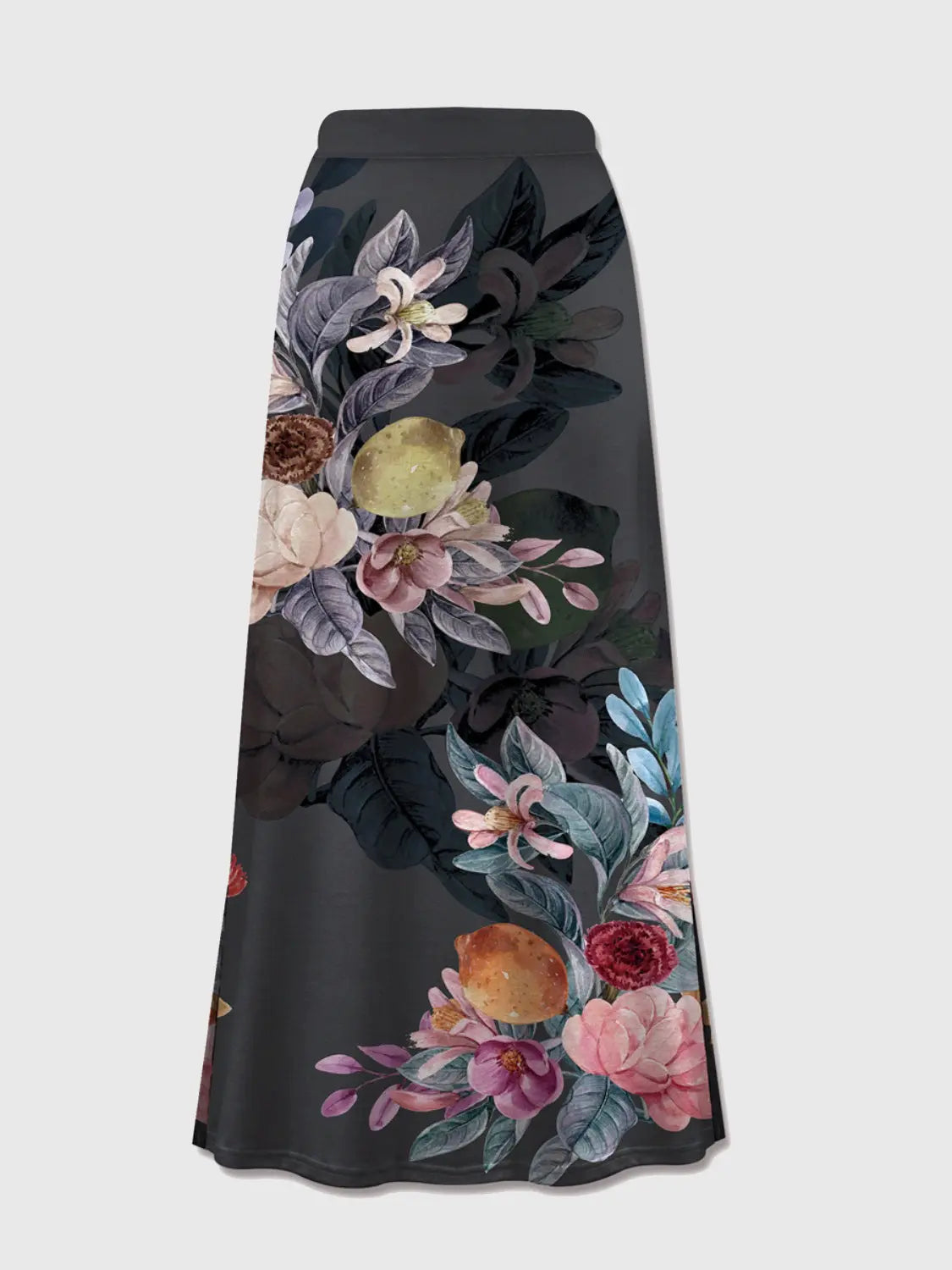 Printed Elastic Waist Midi Skirt - GlossiChic Collection Black / S GlossiChic Collection Dresses