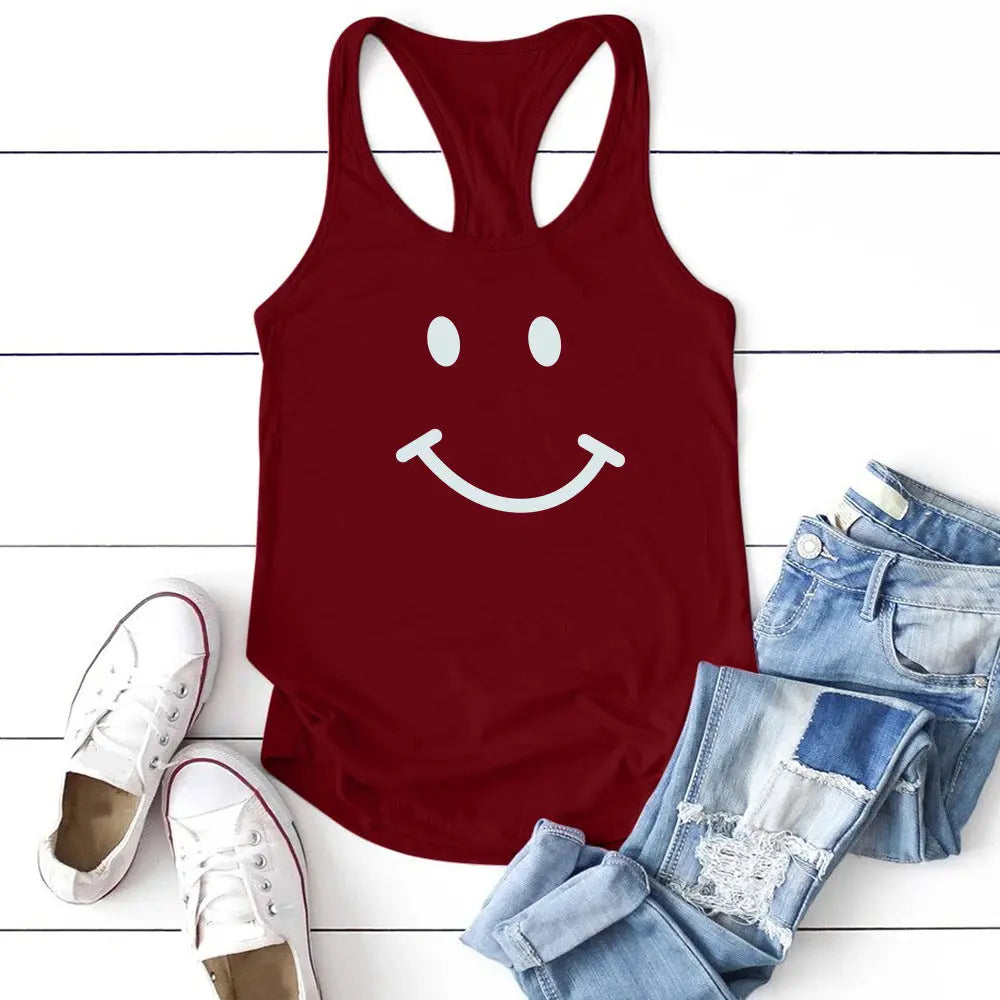 Love Your Smile Fashion Casual Undershirt Top - GlossiChic Collection Wine Red / S GlossiChic Collection Shirts & Tops