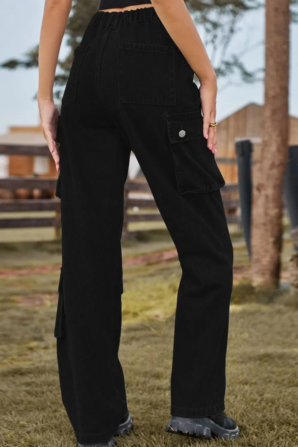 Loose Fit Long Jeans with Pockets - GlossiChic Collection Medium / S GlossiChic Collection Jeans, Pants, & Shorts