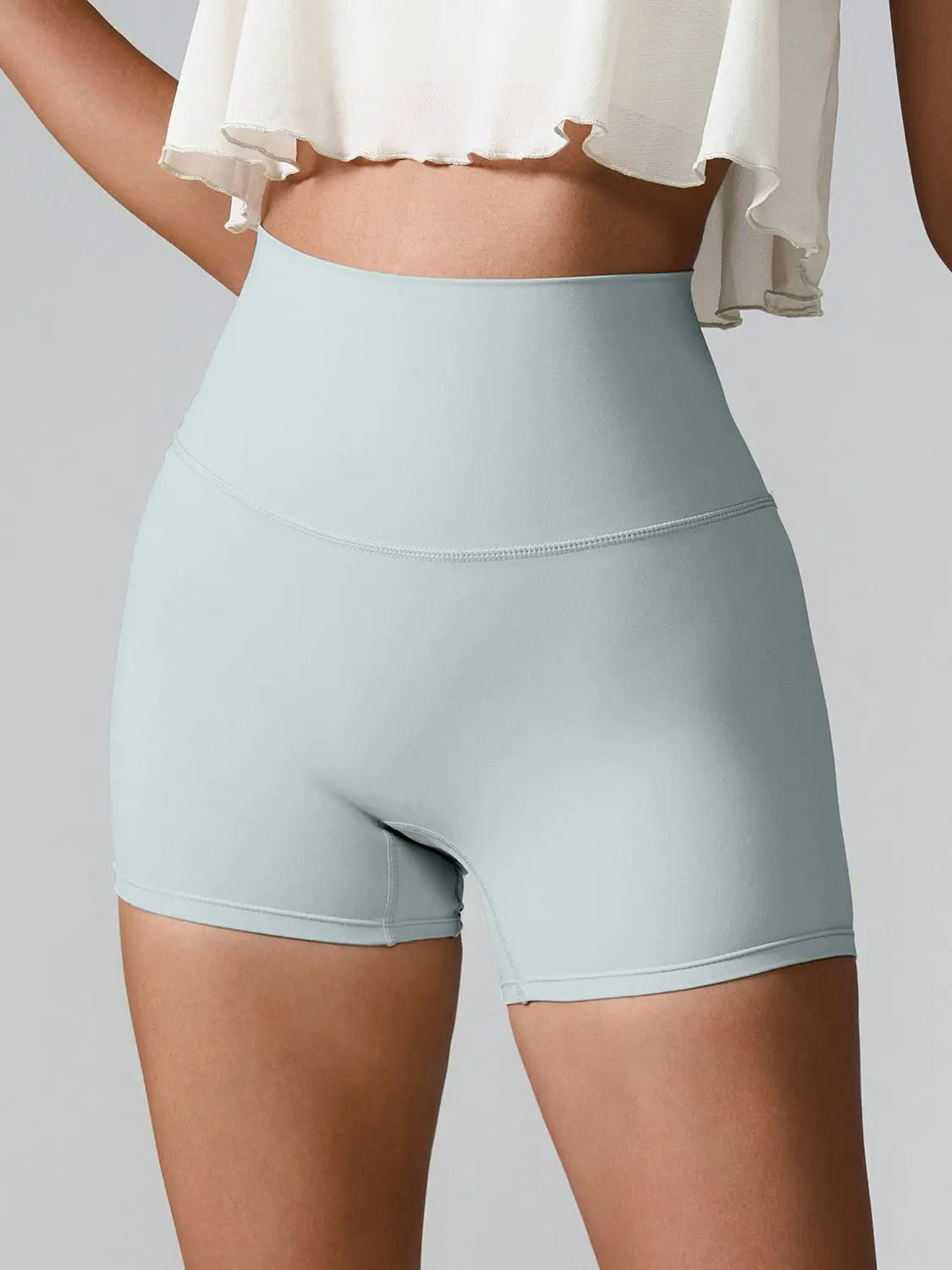 High Waist Active Shorts - GlossiChic Collection Light Green / S GlossiChic Collection Activewear