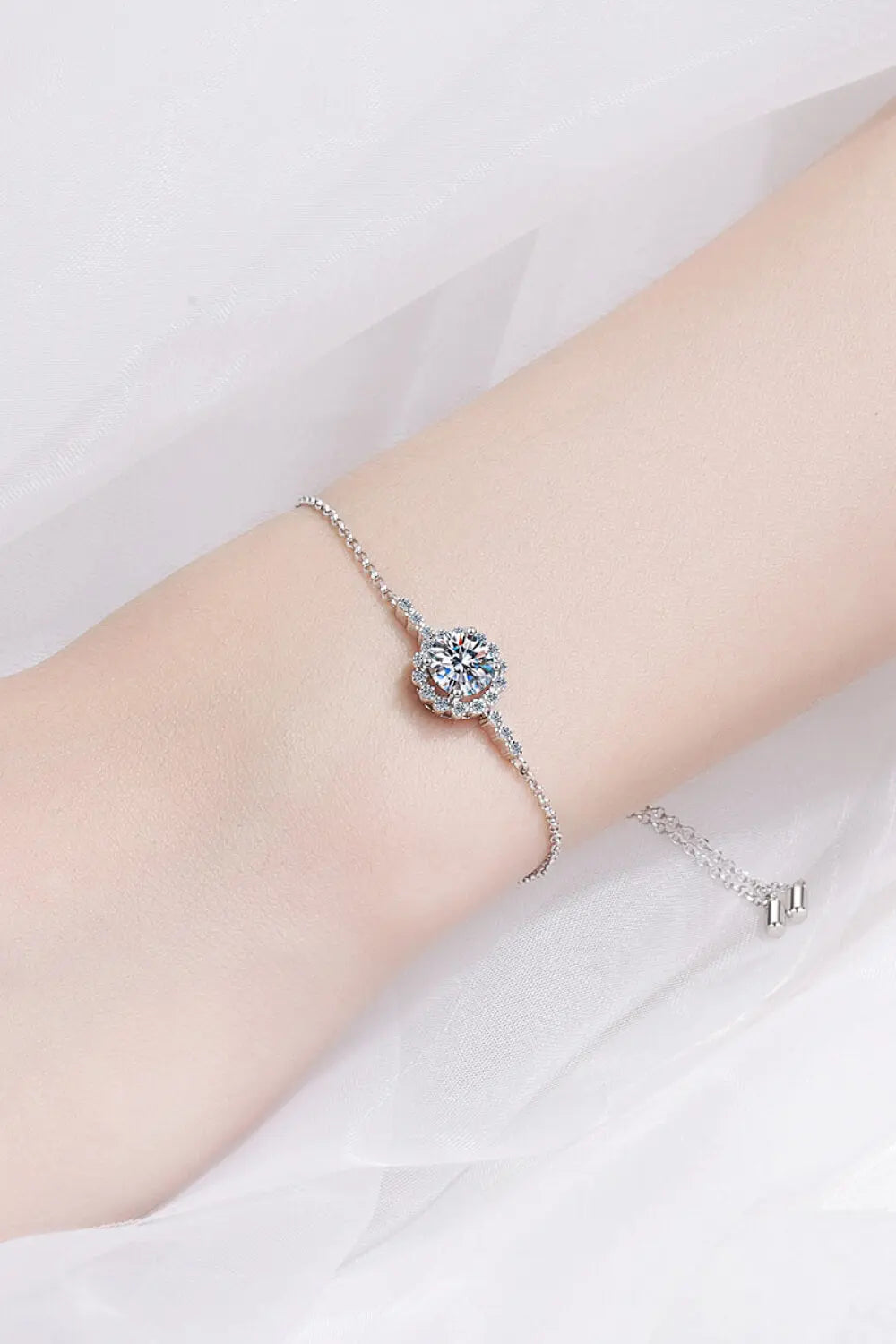 1 Carat Moissanite Chain Bracelet - GlossiChic Collection Silver / One Size GlossiChic Collection jewelry