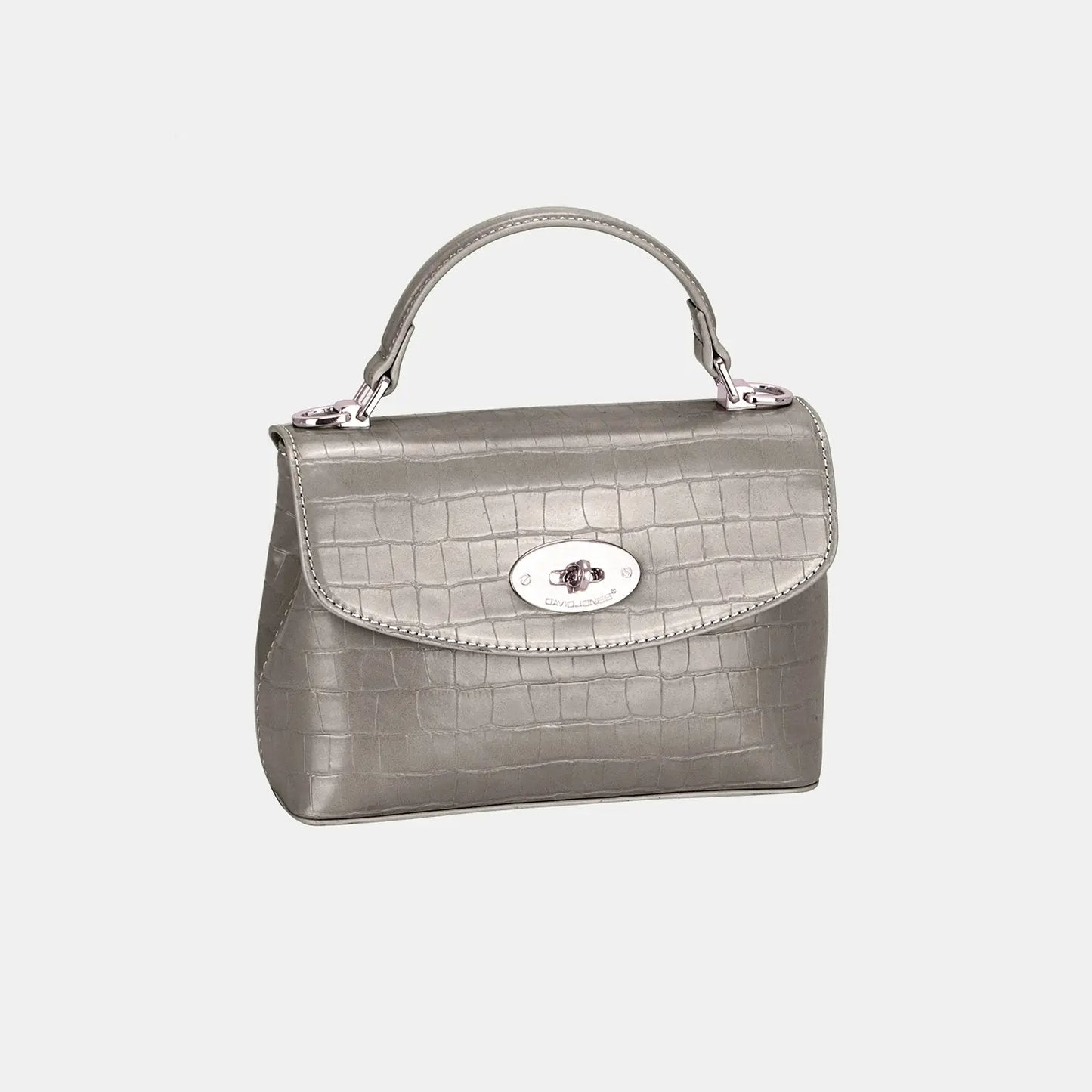 Texture PU Leather Handbag - GlossiChic Collection D.Silver / One Size GlossiChic Collection handbags