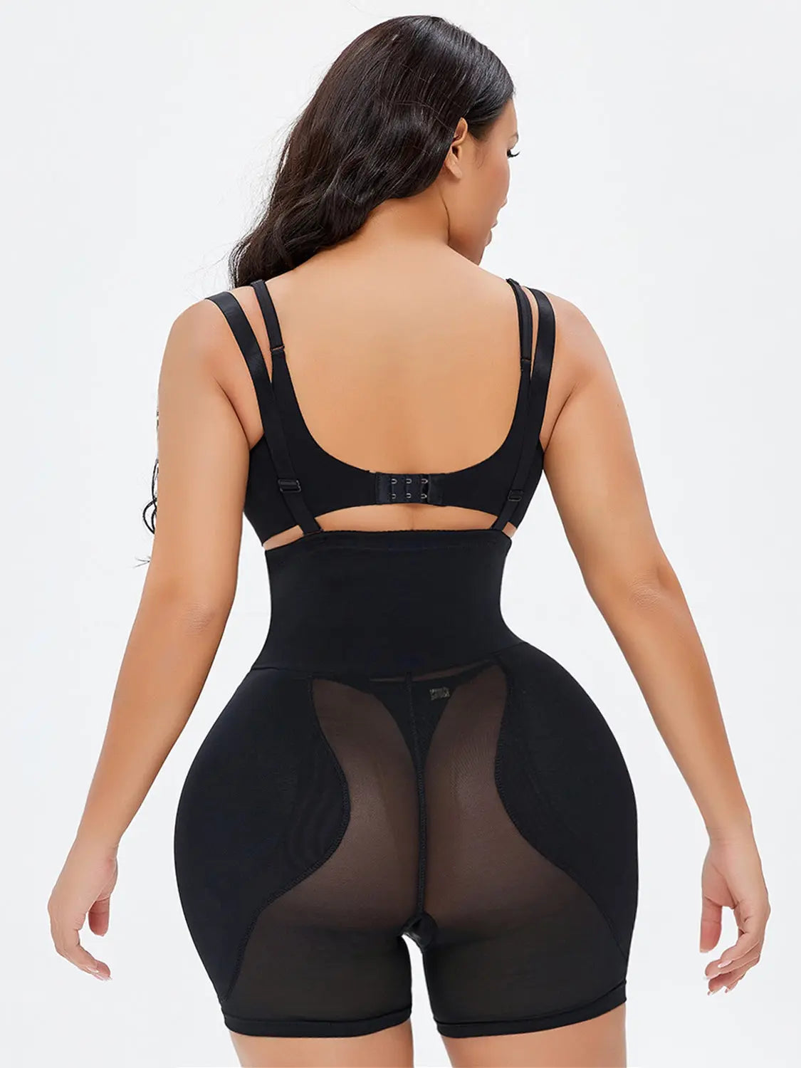 Full Size Hook-and-Eye Under-Bust Shaping Bodysuit - GlossiChic Collection Black / S GlossiChic Collection Bodysuits