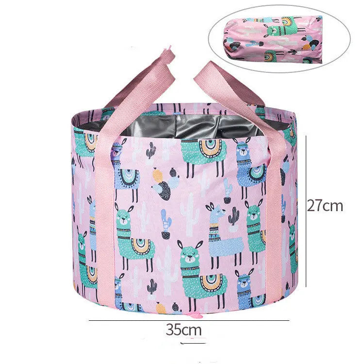Large Travel Foot Soak Bag With Foldable Basin - GlossiChic Collection 26L Pink alpaca GlossiChic Collection Handbags