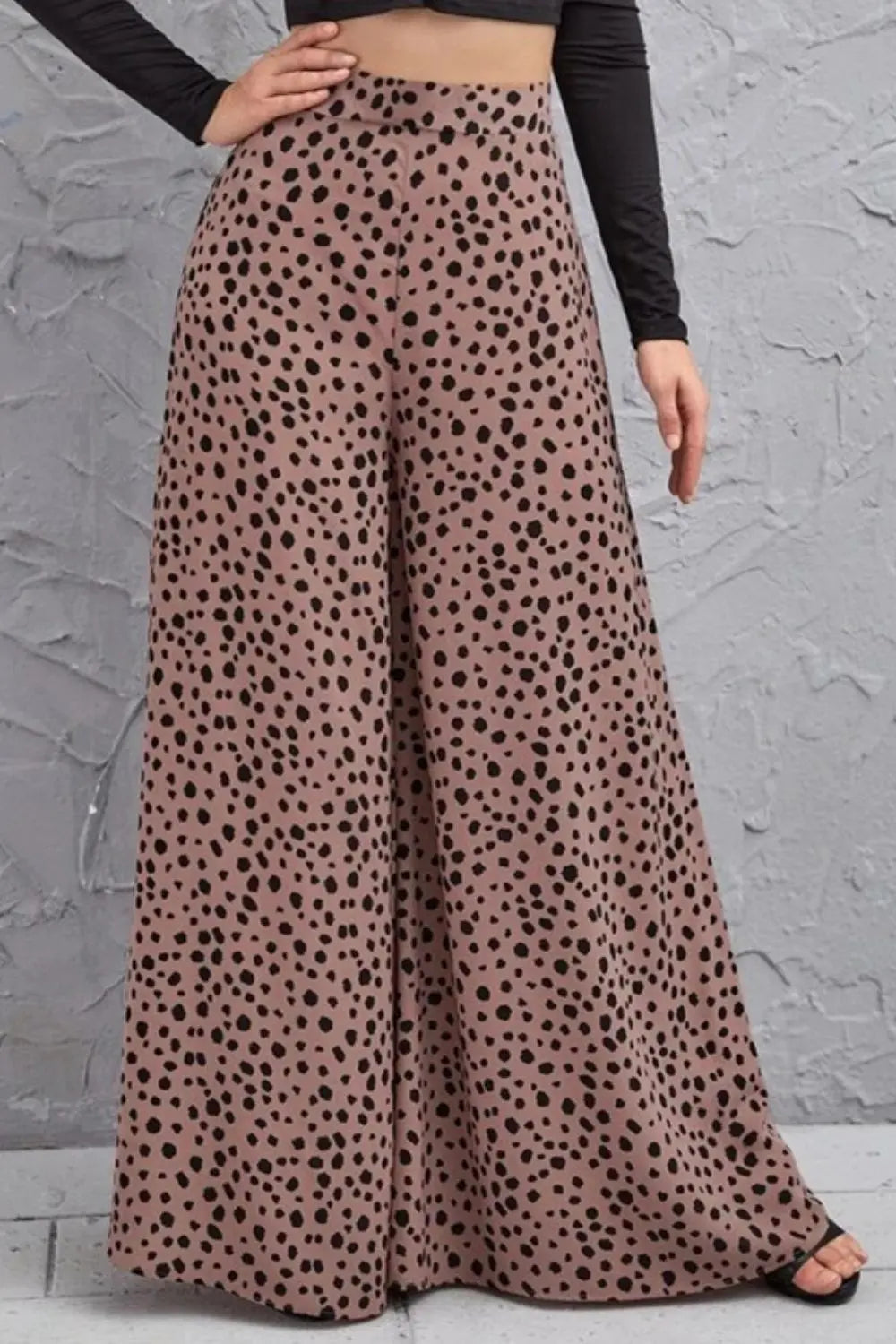 Animal Print High-Rise Culottes - GlossiChic Collection Light Mauve / S GlossiChic Collection Jeans, Pants, & Shorts