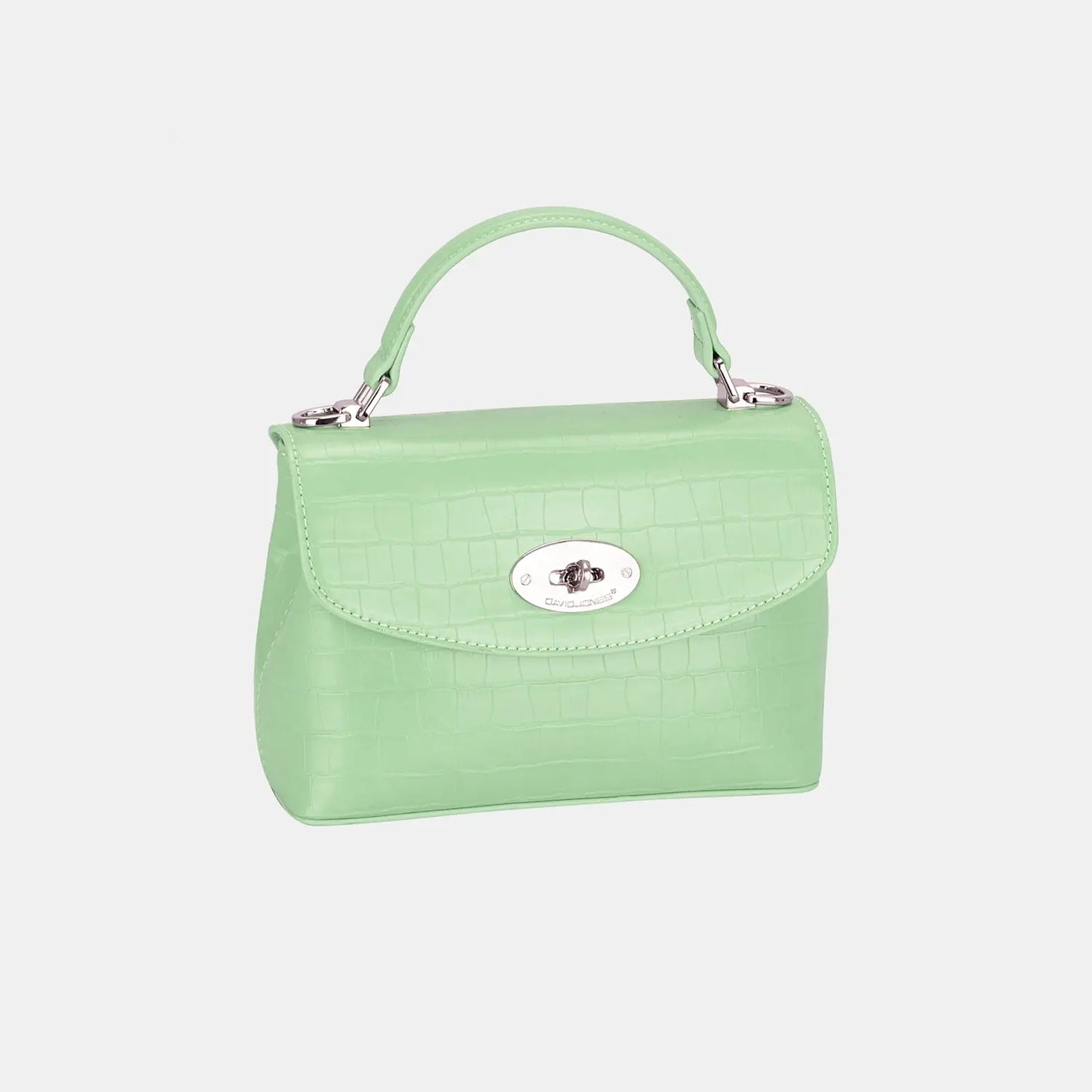Texture PU Leather Handbag - GlossiChic Collection Light Green / One Size GlossiChic Collection handbags
