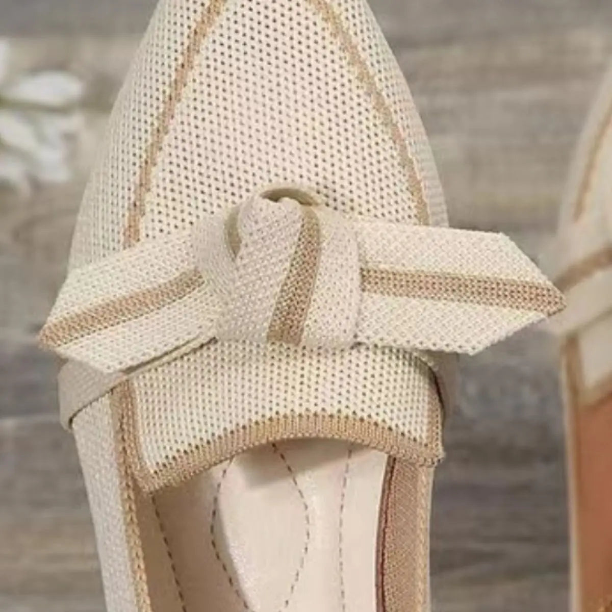 Bow Contrast Trim Point Toe Shoes - GlossiChic Collection Dusty Blue / 36(US5) GlossiChic Collection Shoes & Accessories