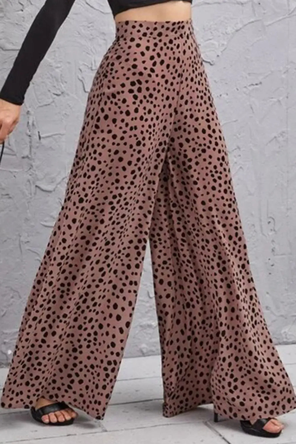 Animal Print High-Rise Culottes - GlossiChic Collection Light Mauve / S GlossiChic Collection Jeans, Pants, & Shorts