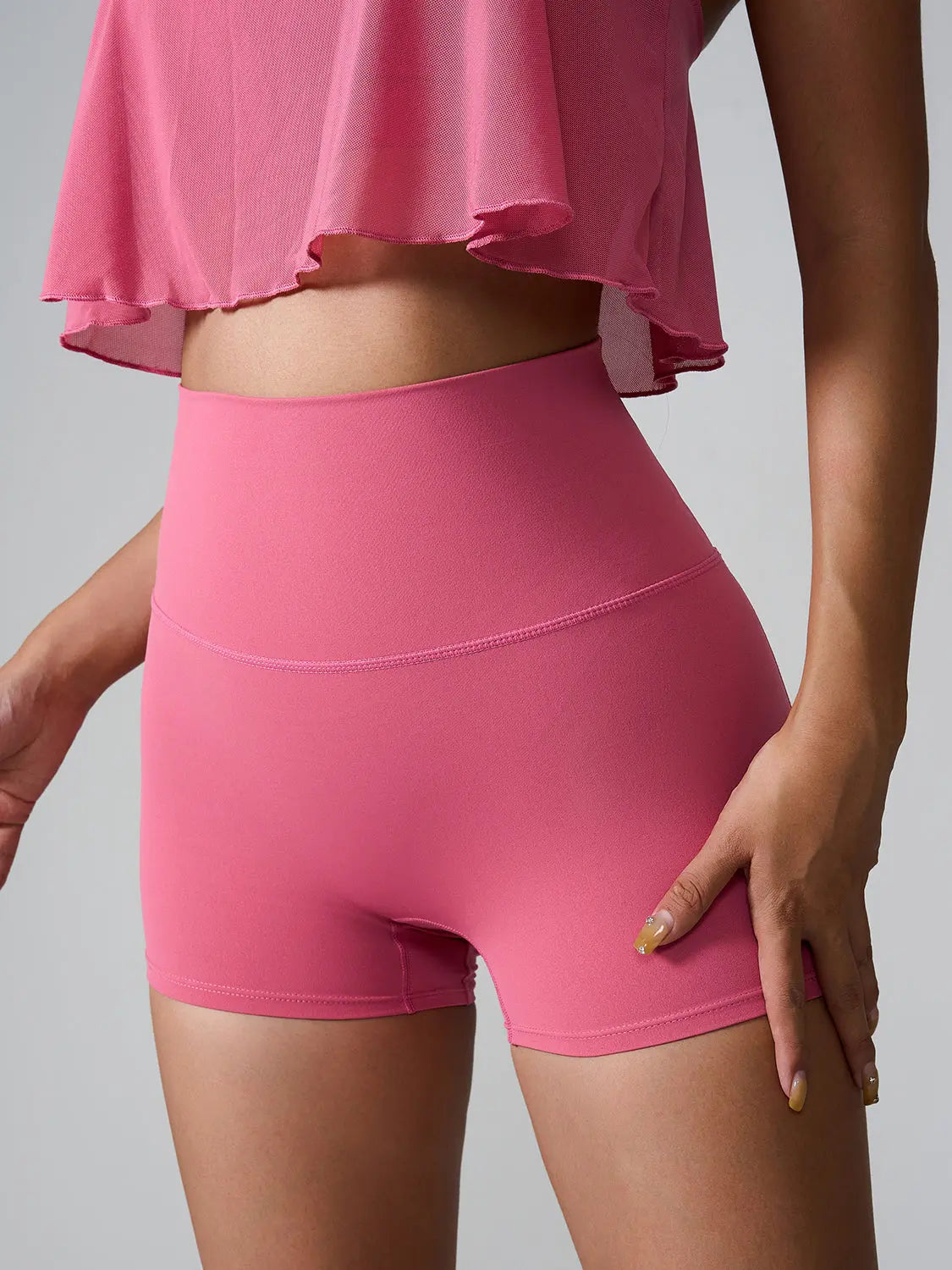 High Waist Active Shorts - GlossiChic Collection White / S GlossiChic Collection Activewear