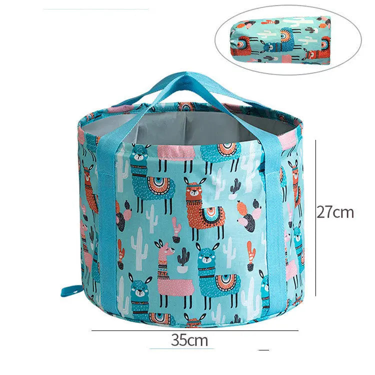 Large Travel Foot Soak Bag With Foldable Basin - GlossiChic Collection 26L Green alpaca GlossiChic Collection Handbags