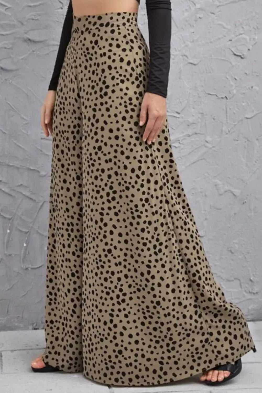 Animal Print High-Rise Culottes - GlossiChic Collection Light Mauve / S GlossiChic Collection Jeans, Pants, & Shorts