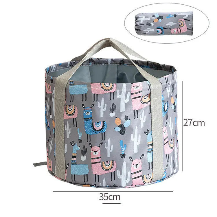 Large Travel Foot Soak Bag With Foldable Basin - GlossiChic Collection 26L grey alpaca GlossiChic Collection Handbags