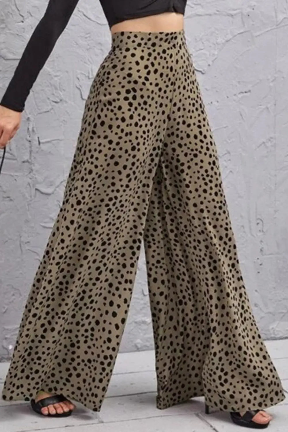 Animal Print High-Rise Culottes - GlossiChic Collection Light Mauve / S GlossiChic Collection Jeans, Pants, & Shorts