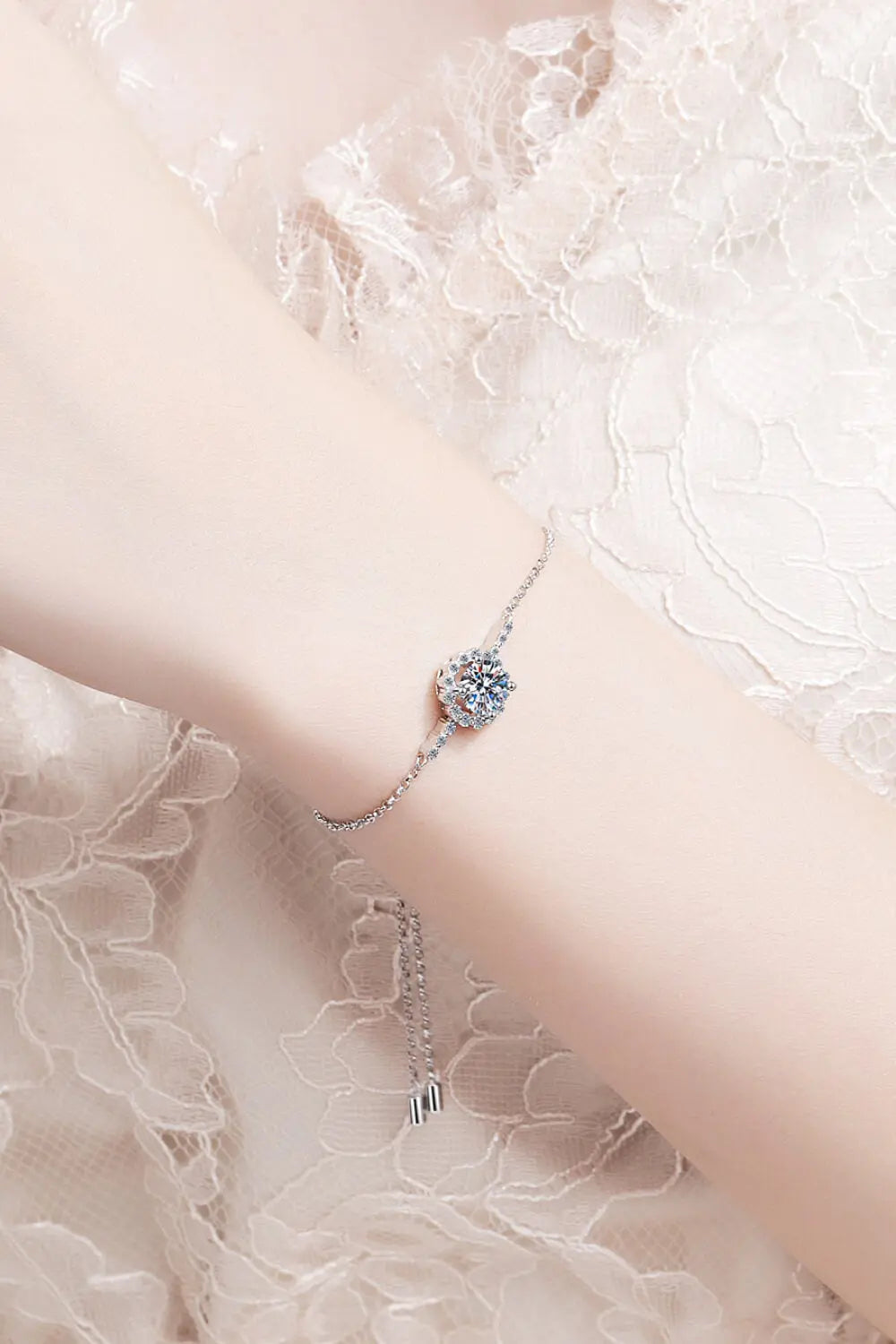 1 Carat Moissanite Chain Bracelet - GlossiChic Collection Silver / One Size GlossiChic Collection jewelry