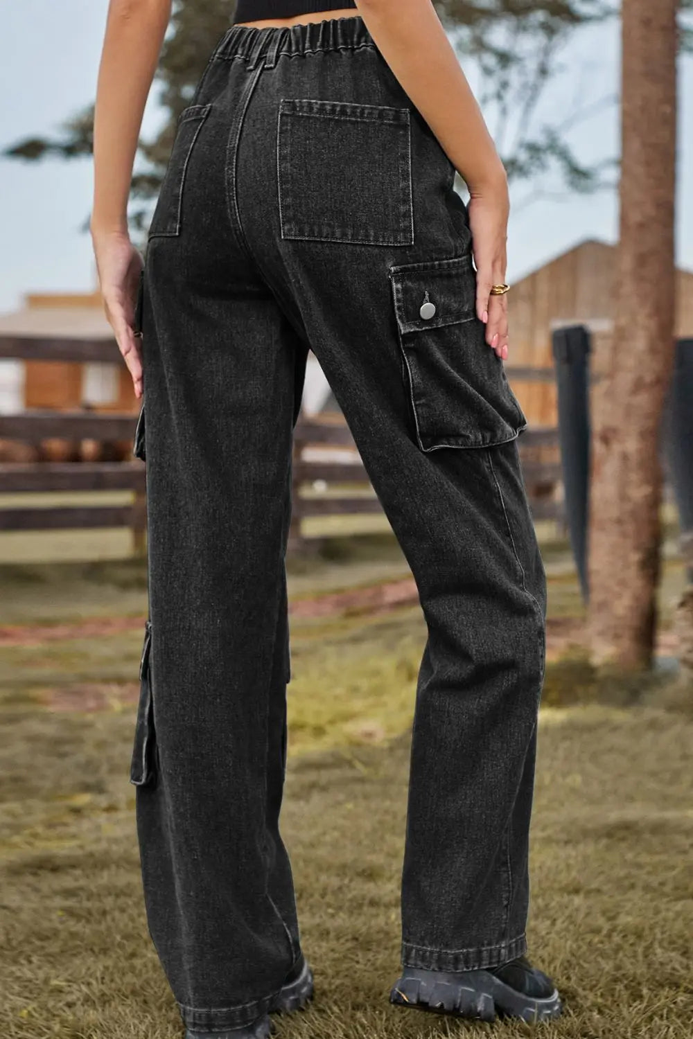 Loose Fit Long Jeans with Pockets - GlossiChic Collection Medium / S GlossiChic Collection Jeans, Pants, & Shorts