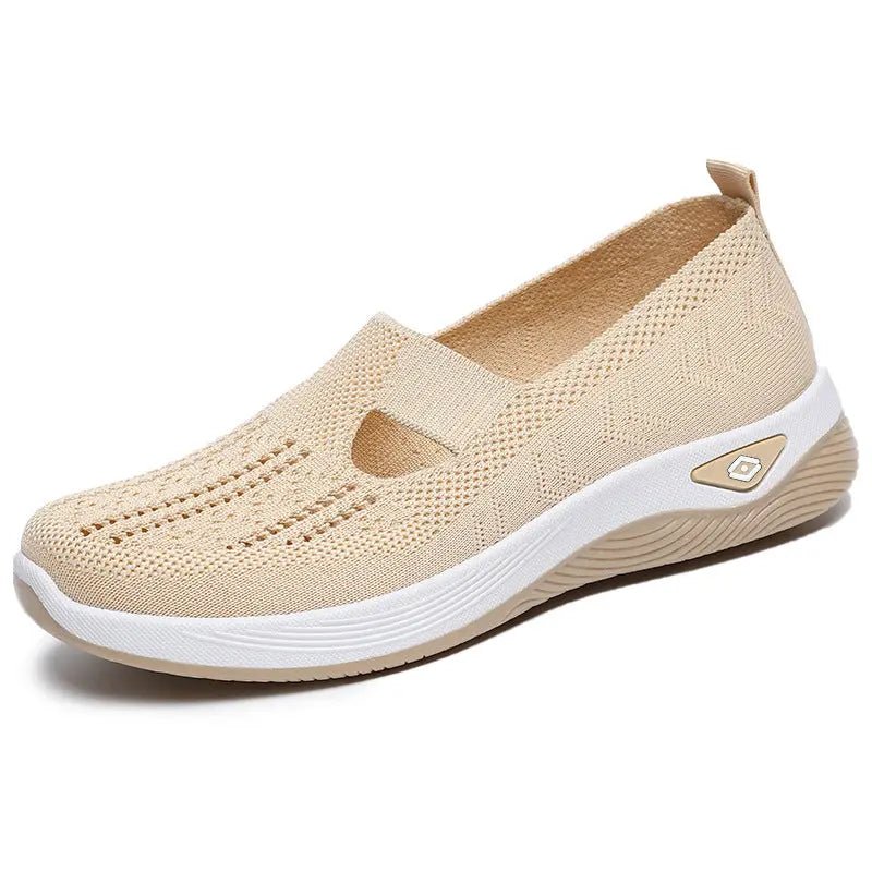 Breathable Mesh Round Toe Wedge Sneakers - GlossiChic CollectionShoes