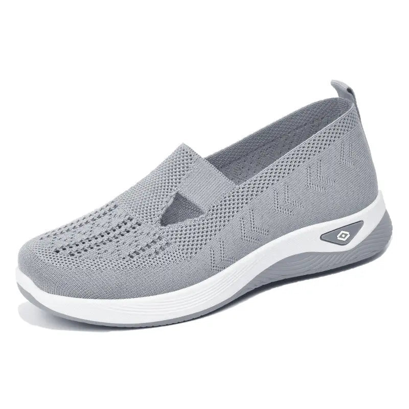 Breathable Mesh Round Toe Wedge Sneakers - GlossiChic CollectionShoes
