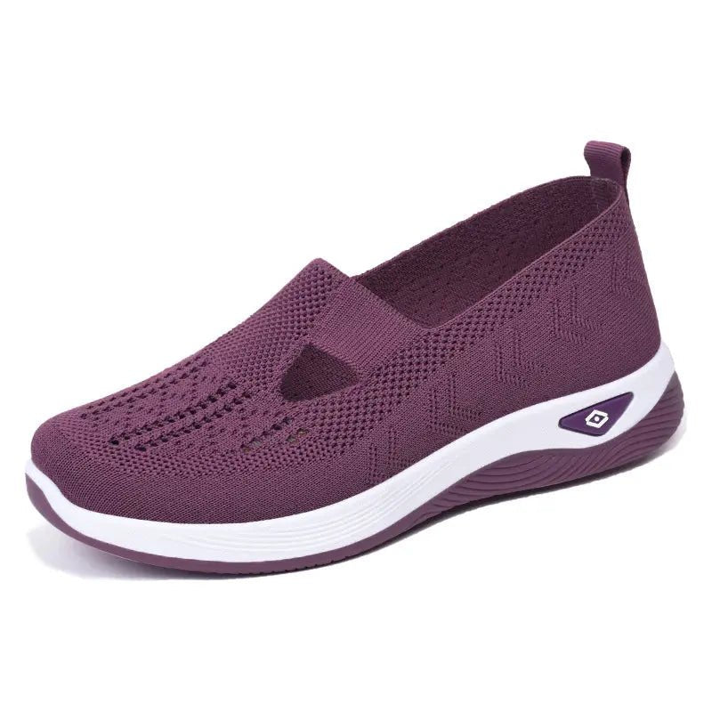 Breathable Mesh Round Toe Wedge Sneakers - GlossiChic CollectionShoes