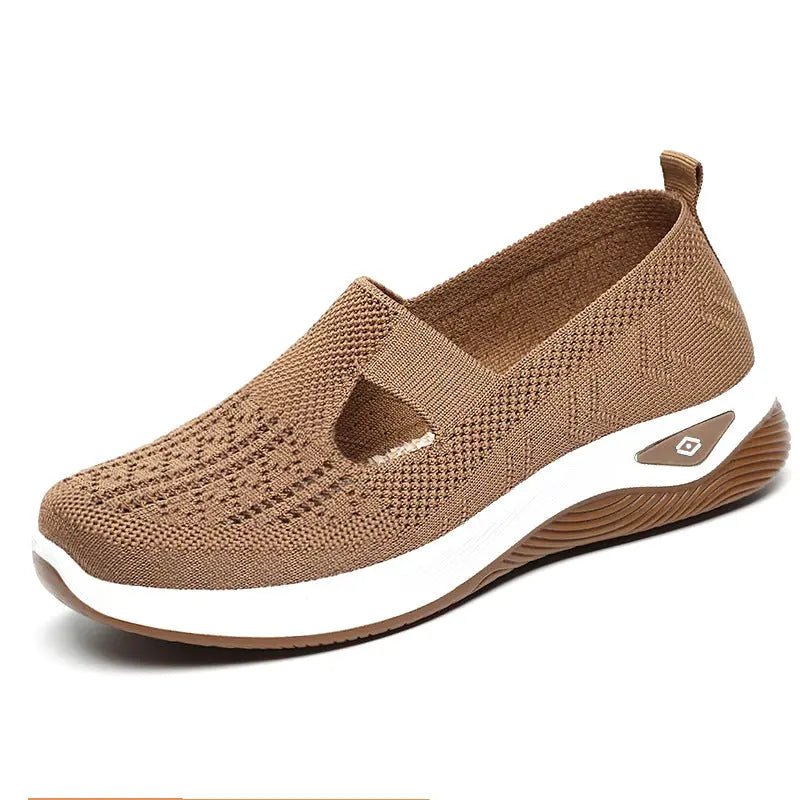 Breathable Mesh Round Toe Wedge Sneakers - GlossiChic CollectionShoes