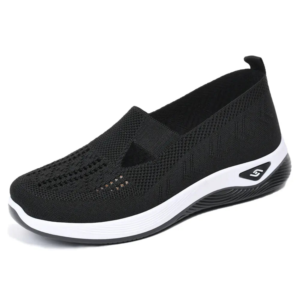 Breathable Mesh Round Toe Wedge Sneakers - GlossiChic CollectionShoes