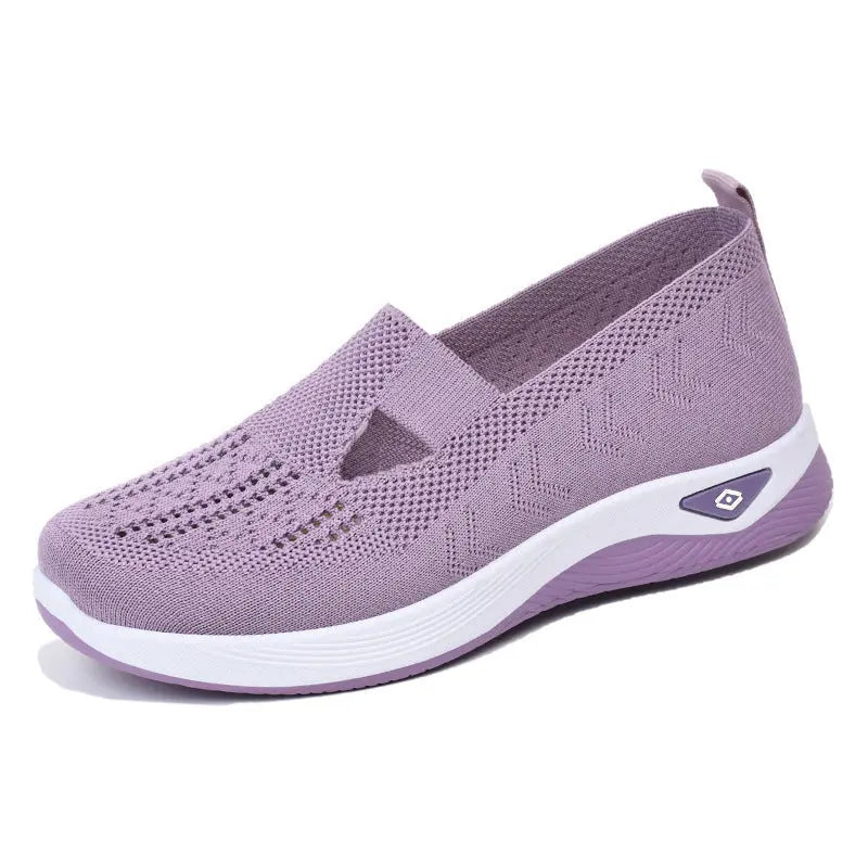 Breathable Mesh Round Toe Wedge Sneakers - GlossiChic CollectionShoes