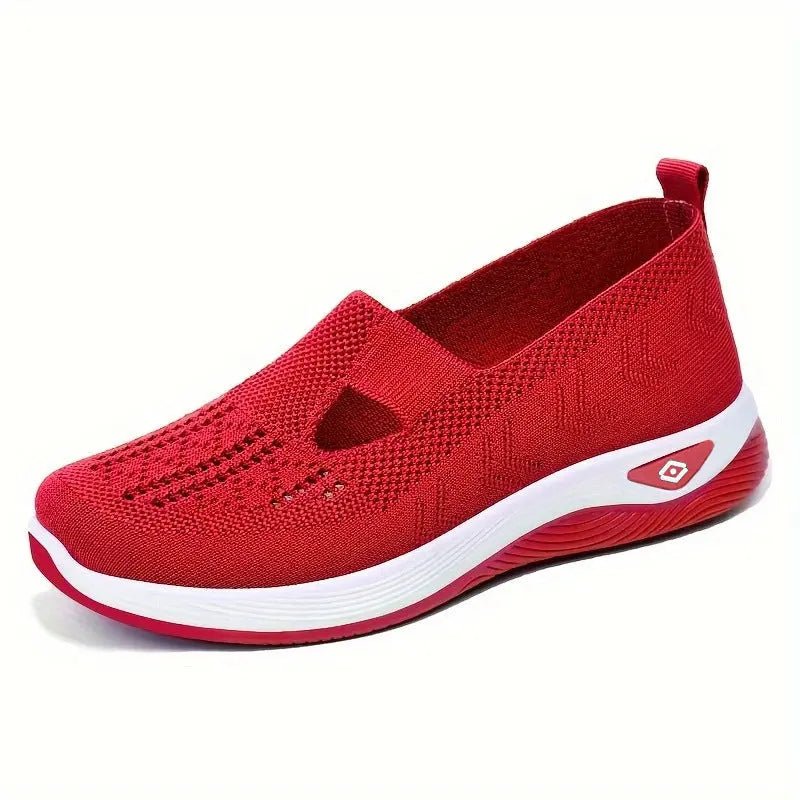 Breathable Mesh Round Toe Wedge Sneakers - GlossiChic CollectionShoes