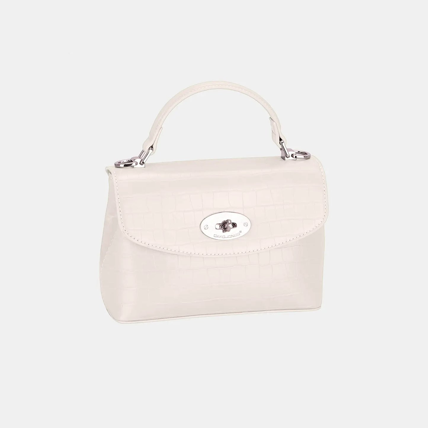 Texture PU Leather Handbag - GlossiChic Collection Creamy White / One Size GlossiChic Collection handbags