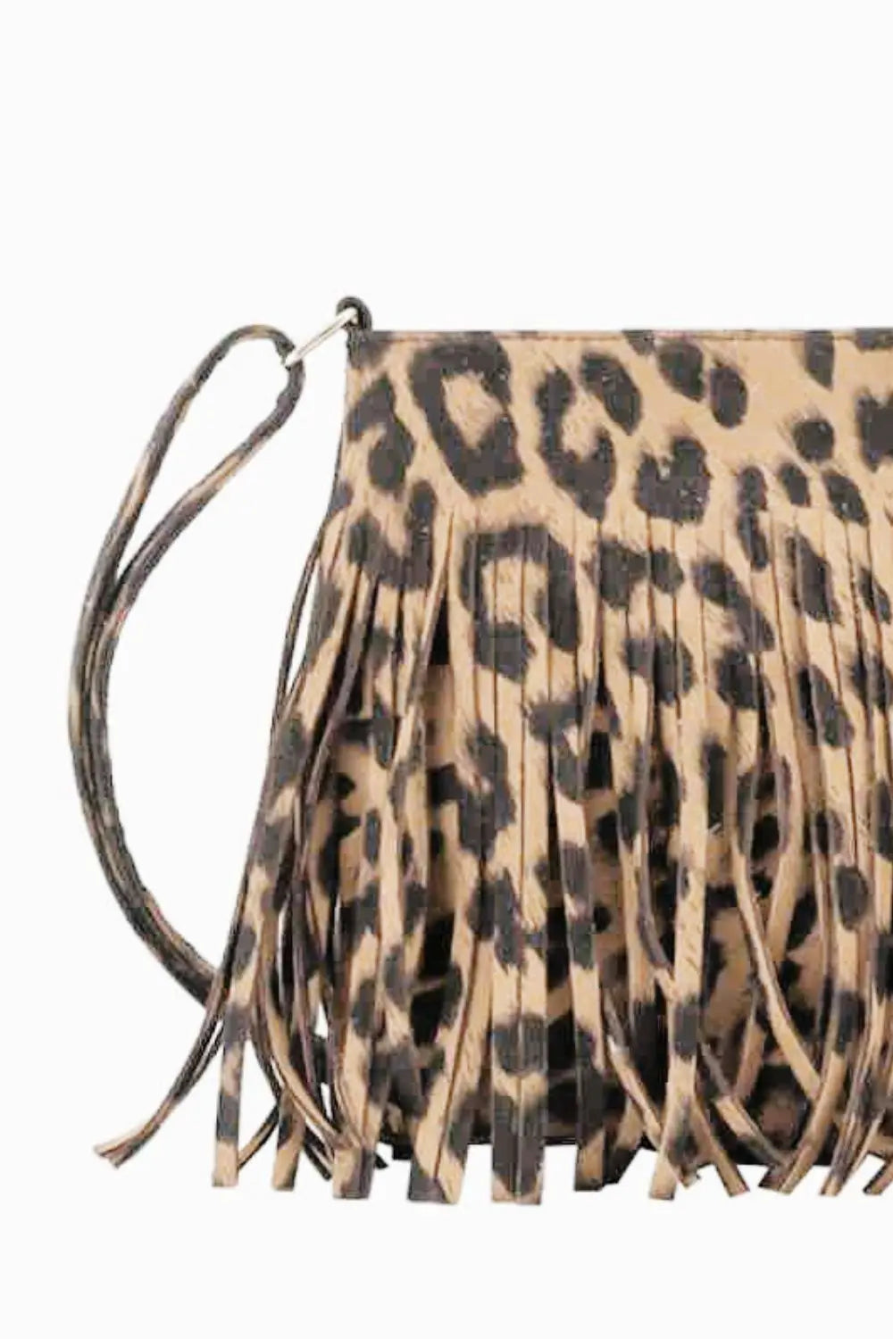 PU Leather Crossbody Bag with Fringe - GlossiChic Collection Ochre / One Size GlossiChic Collection handbags
