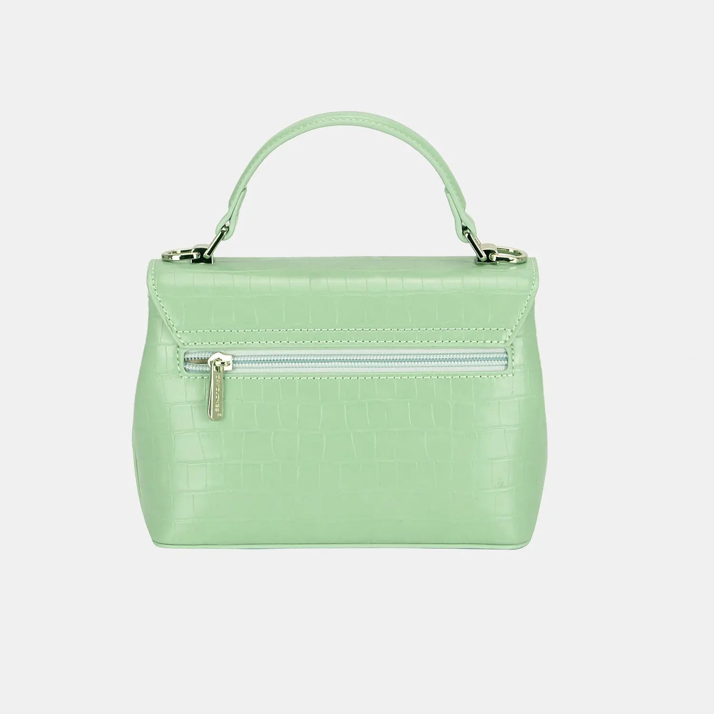 Texture PU Leather Handbag - GlossiChic Collection Light Green / One Size GlossiChic Collection handbags