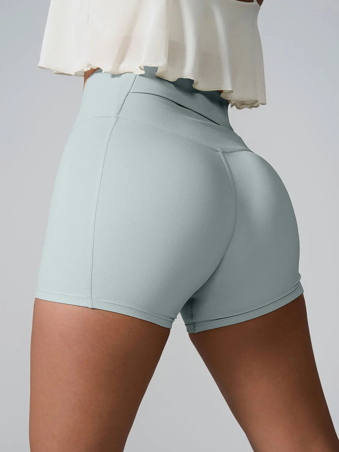 High Waist Active Shorts - GlossiChic Collection White / S GlossiChic Collection Activewear