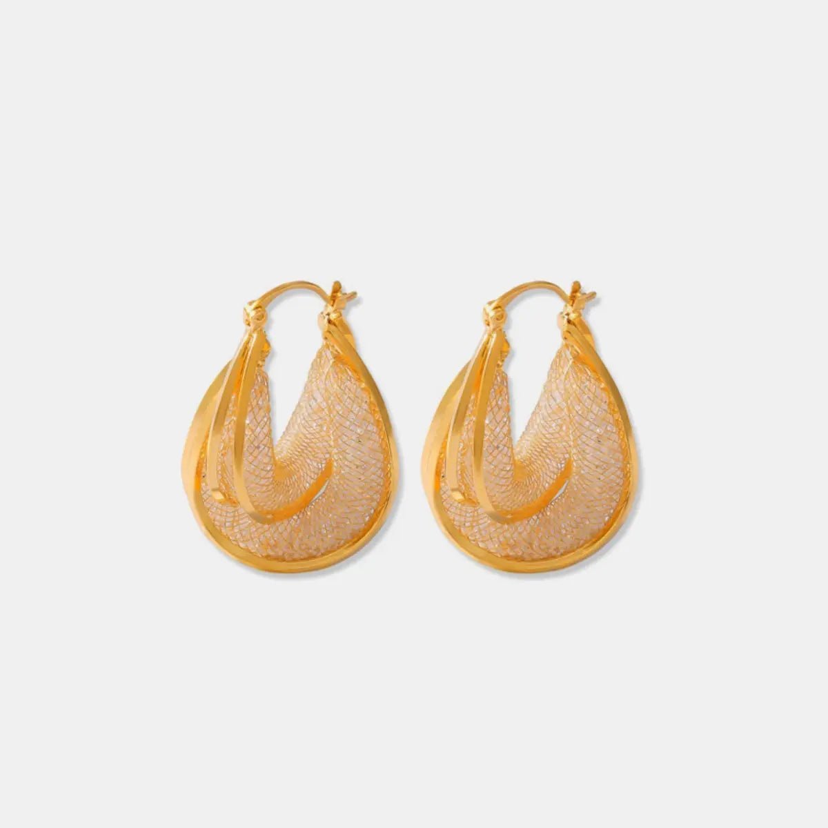 Copper Glass Stone U Shape Earrings - GlossiChic CollectionEarrings
