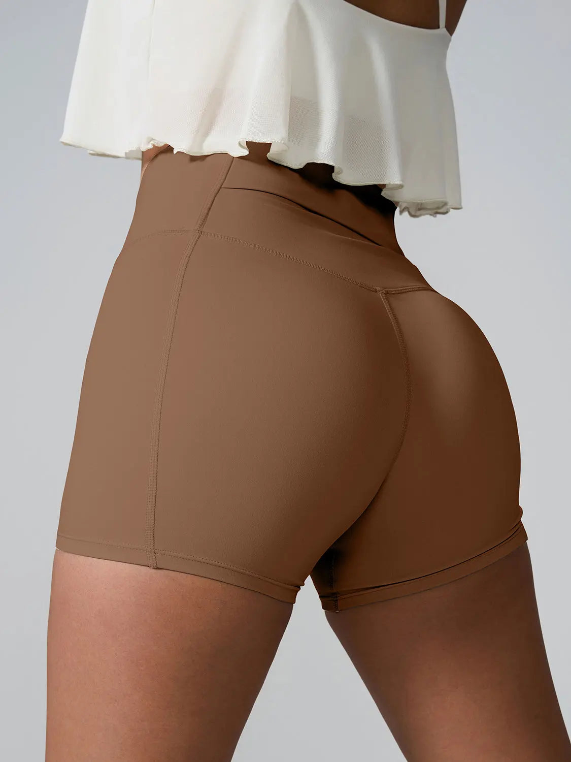 High Waist Active Shorts - GlossiChic Collection White / S GlossiChic Collection Activewear