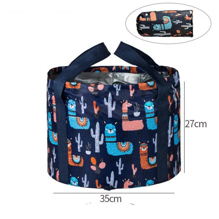 Large Travel Foot Soak Bag With Foldable Basin - GlossiChic Collection 26L Navy alpaca GlossiChic Collection Handbags