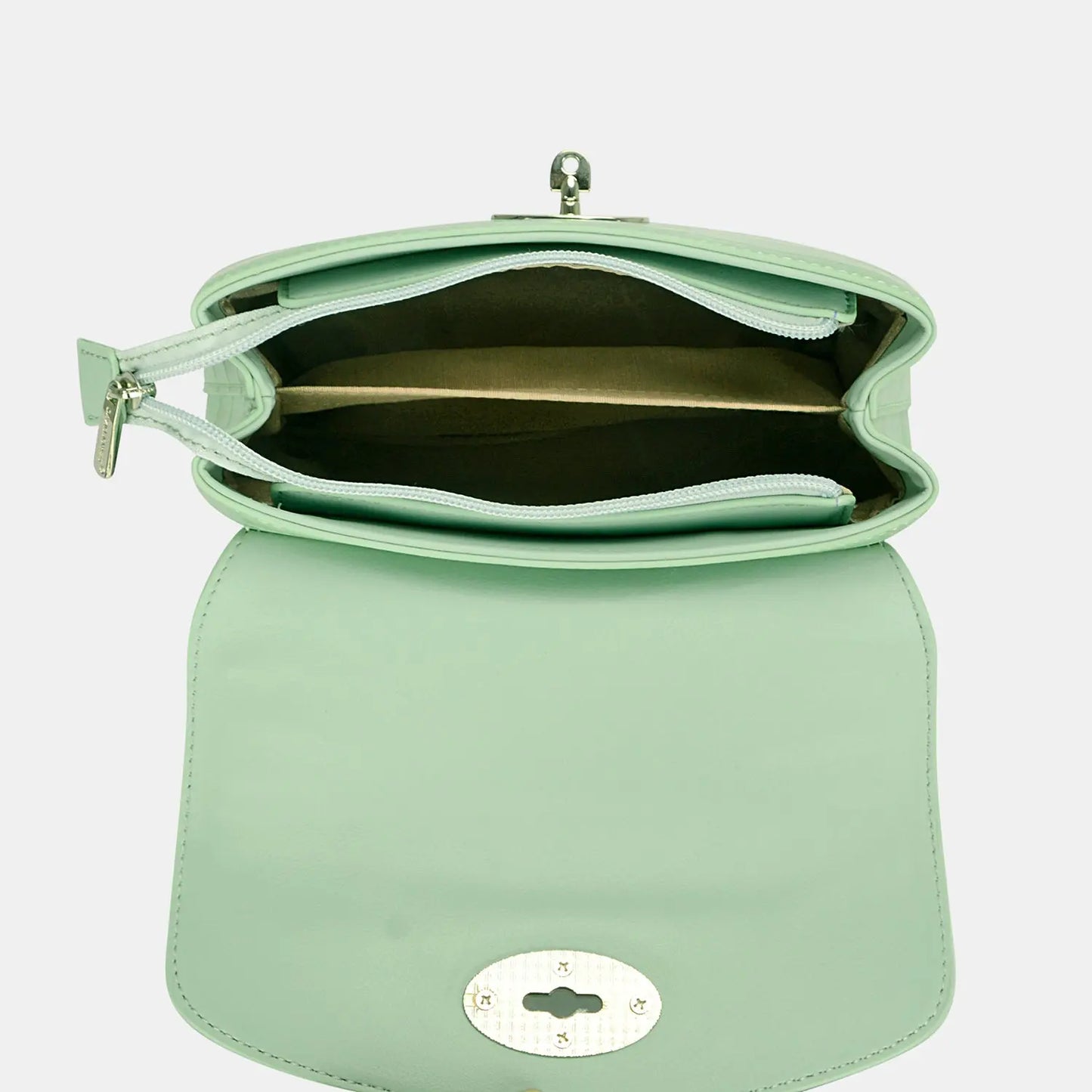 Texture PU Leather Handbag - GlossiChic Collection Light Green / One Size GlossiChic Collection handbags