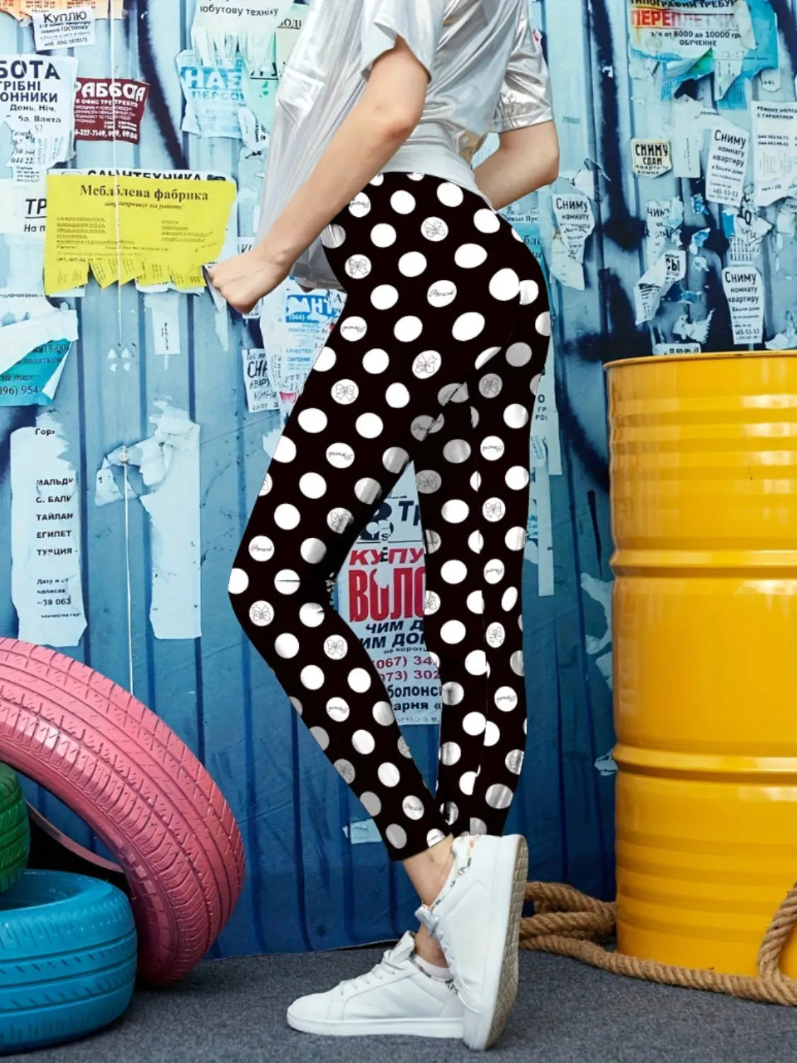 Printed High Waist Skinny Leggings - GlossiChic Collection Stripe / S GlossiChic Collection Activewear