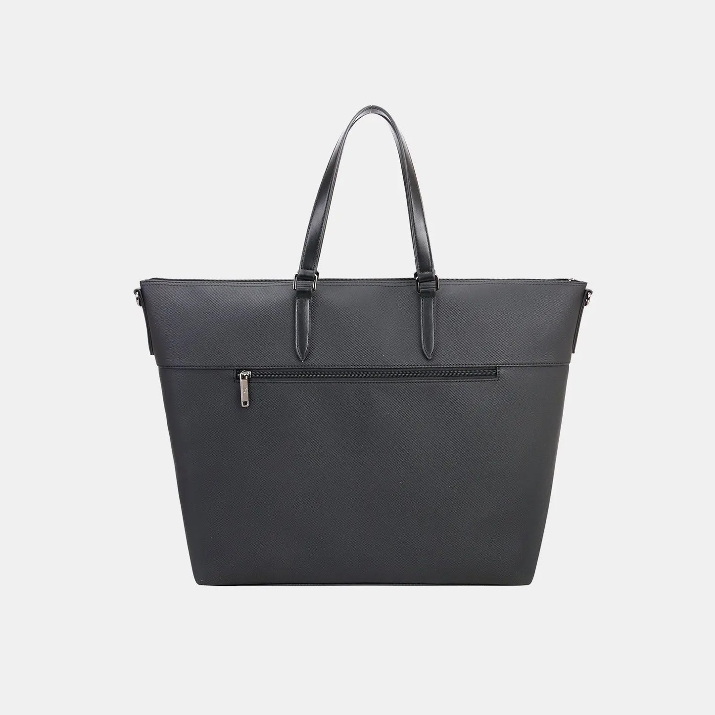 PU Leather Large Tote Bag - GlossiChic Collection Black / One Size GlossiChic Collection handbags