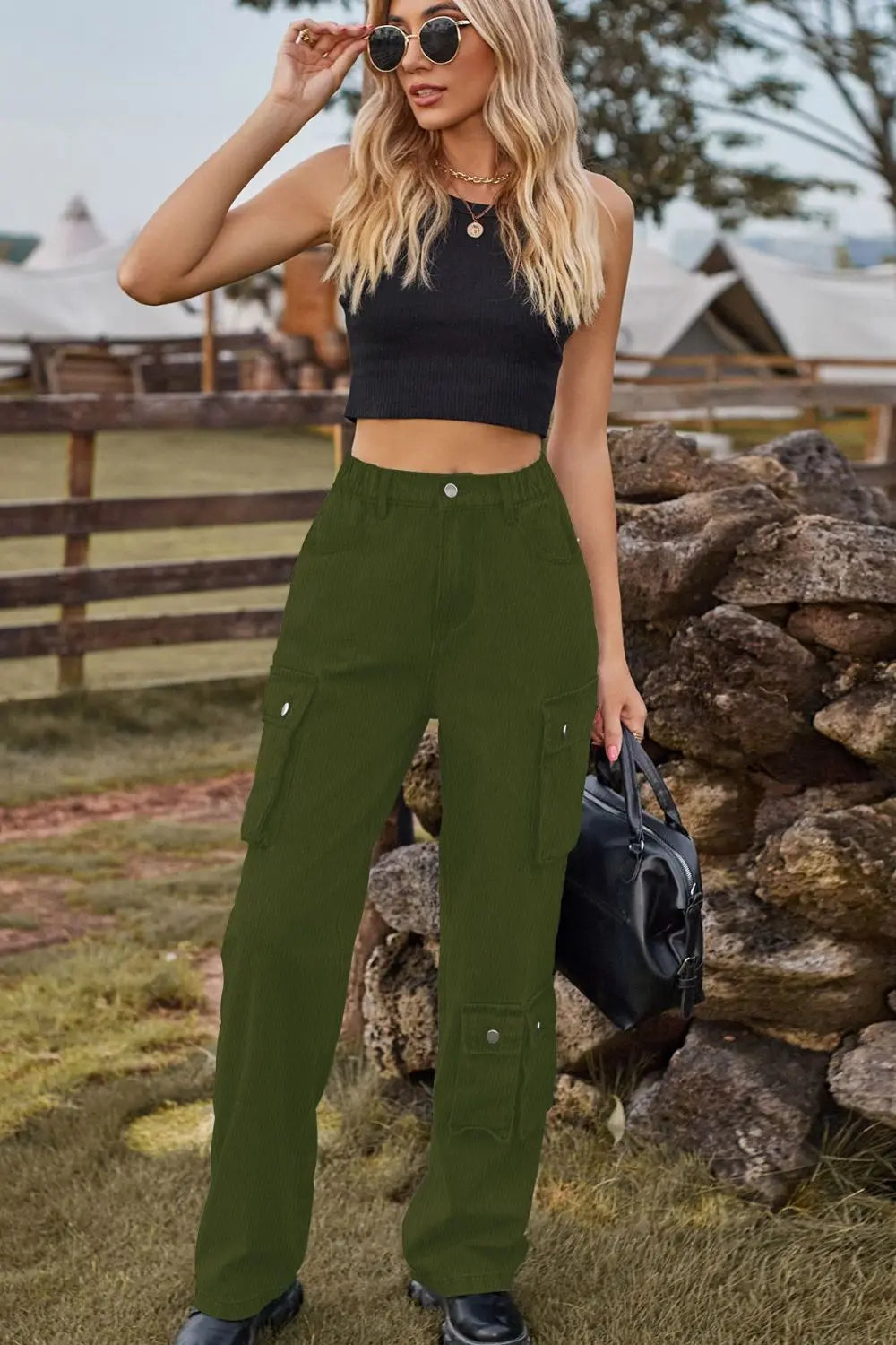 Loose Fit Long Jeans with Pockets - GlossiChic Collection Medium / S GlossiChic Collection Jeans, Pants, & Shorts