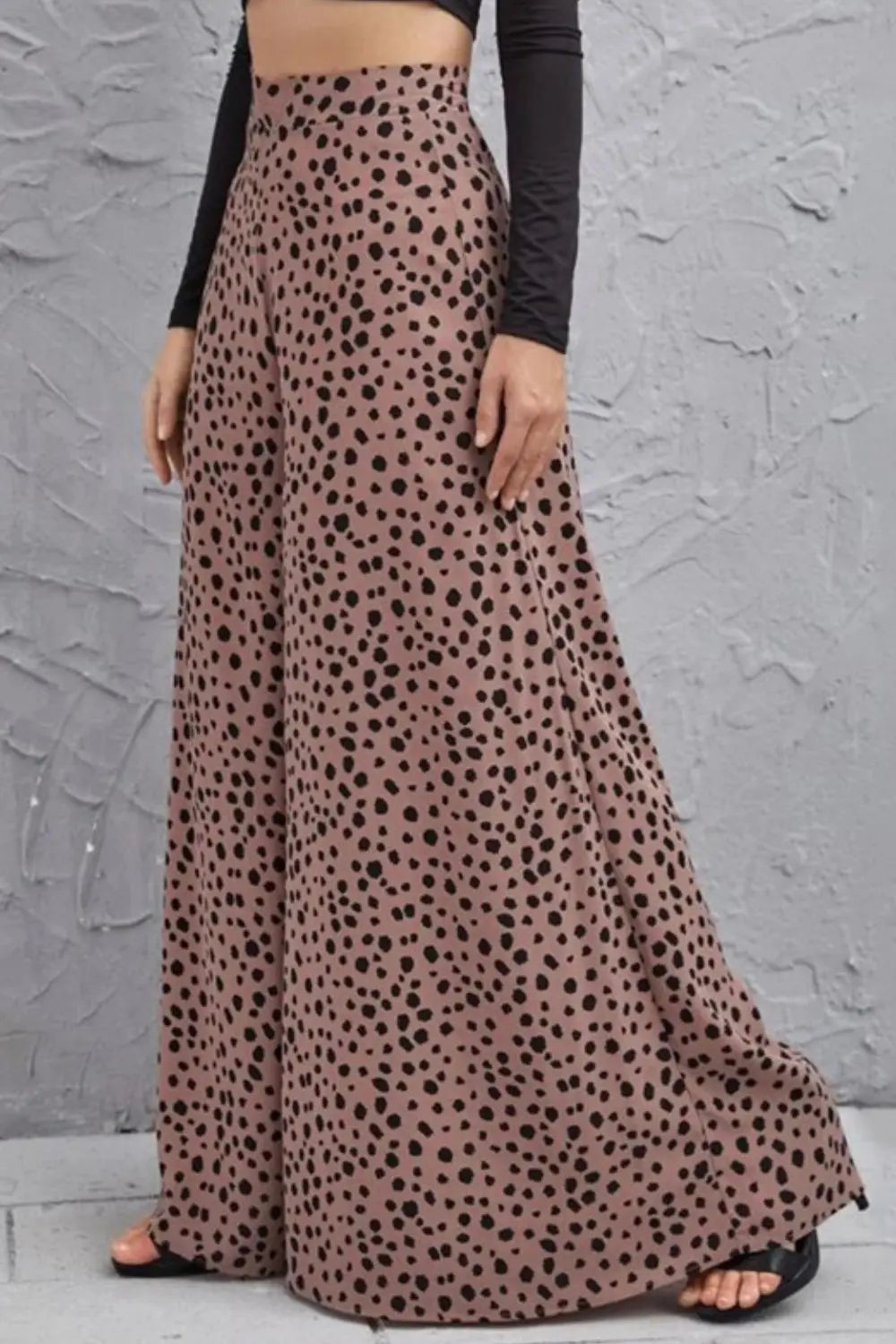 Animal Print High-Rise Culottes - GlossiChic Collection Light Mauve / S GlossiChic Collection Jeans, Pants, & Shorts