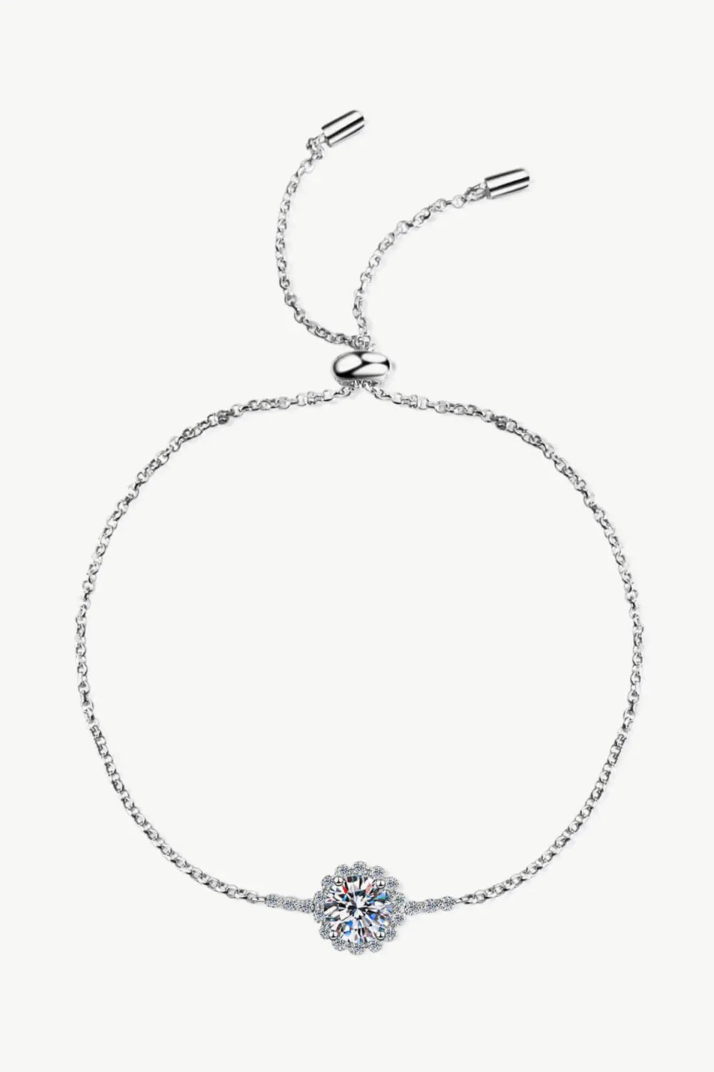 1 Carat Moissanite Chain Bracelet - GlossiChic Collection Silver / One Size GlossiChic Collection jewelry