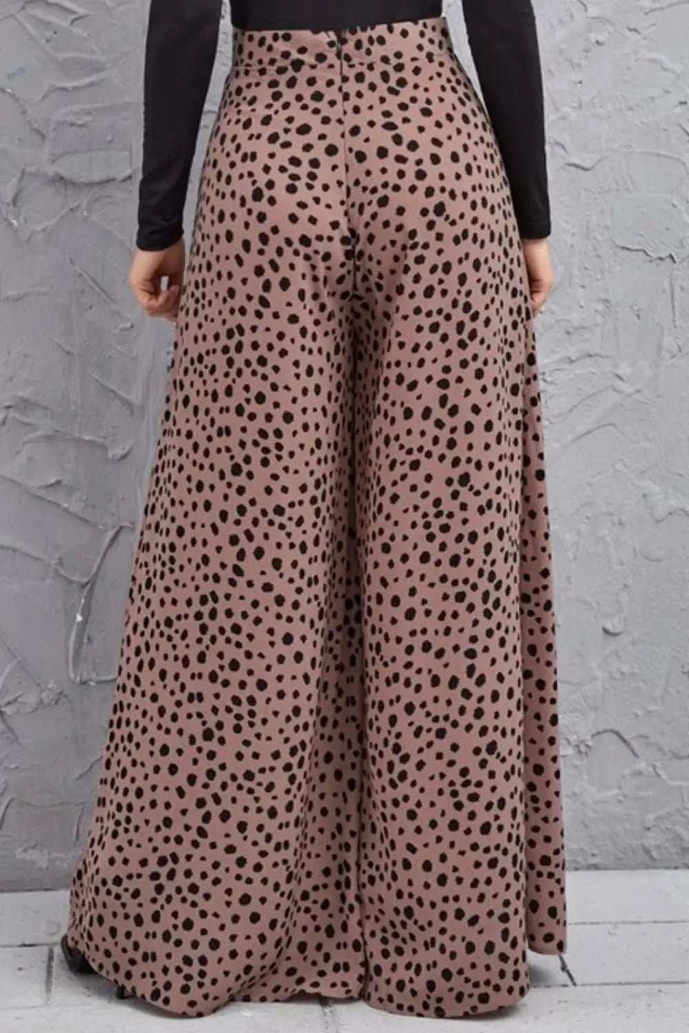 Animal Print High-Rise Culottes - GlossiChic Collection Light Mauve / S GlossiChic Collection Jeans, Pants, & Shorts