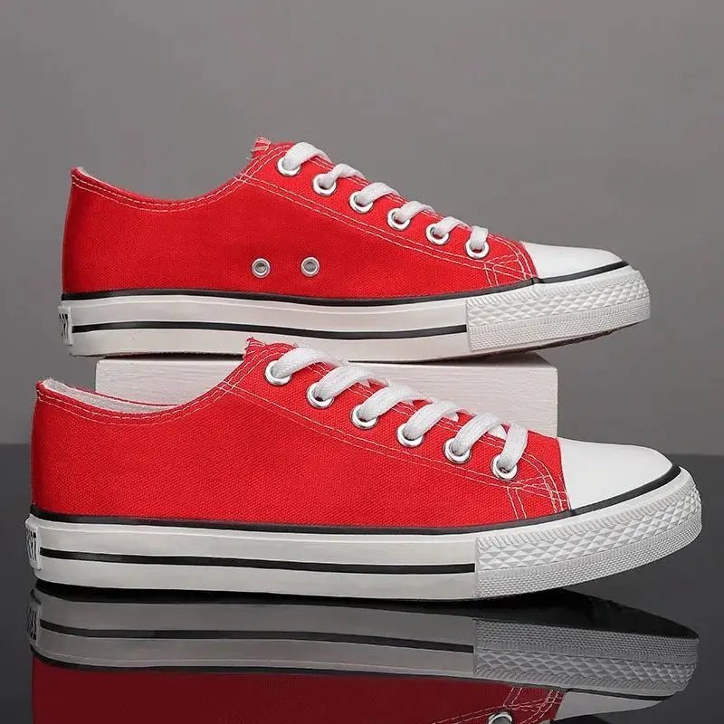 Lace Up Round Toe Canvas Sneakers - GlossiChic CollectionShoes
