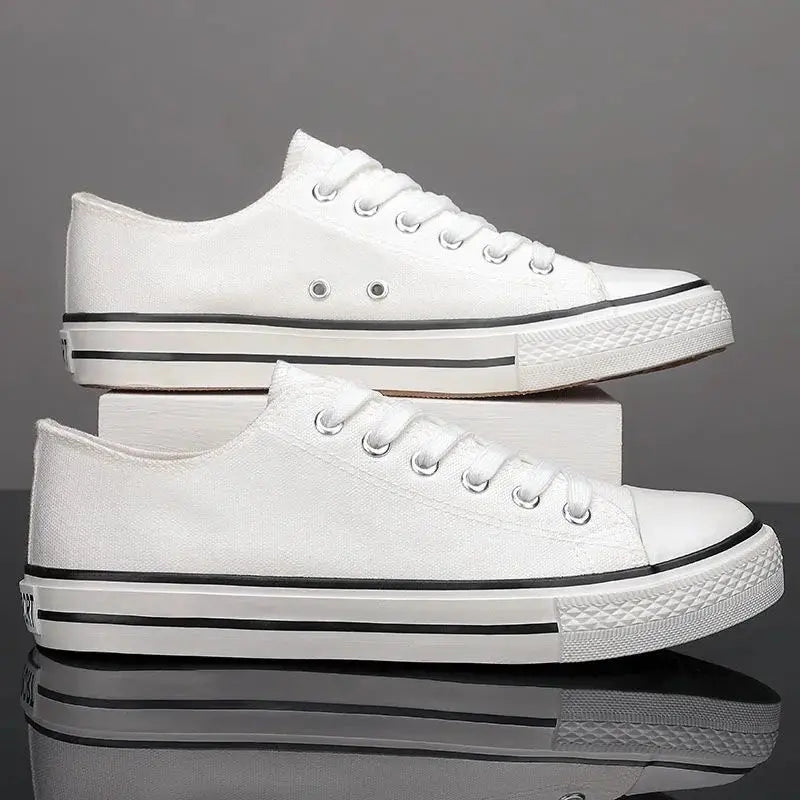 Lace Up Round Toe Canvas Sneakers - GlossiChic CollectionShoes