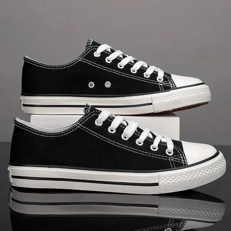 Lace Up Round Toe Canvas Sneakers - GlossiChic CollectionShoes