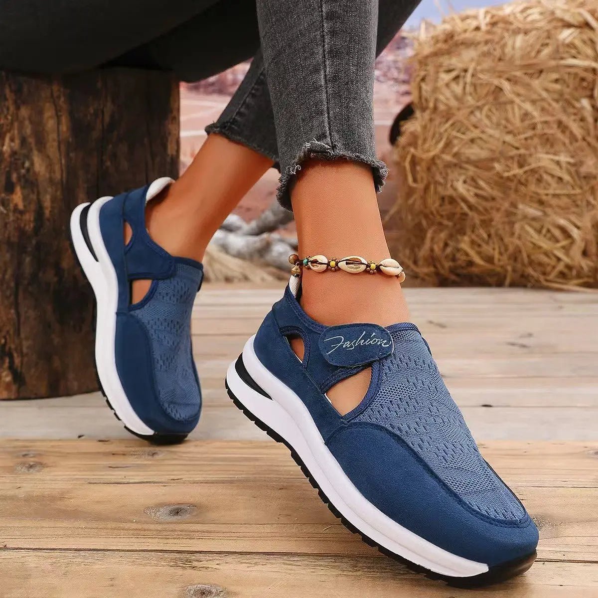 Mesh Round Toe Platform Sneakers - GlossiChic CollectionShoes