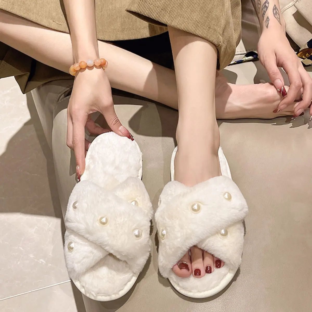 Open Toe Flats Slippers - GlossiChic CollectionShoes