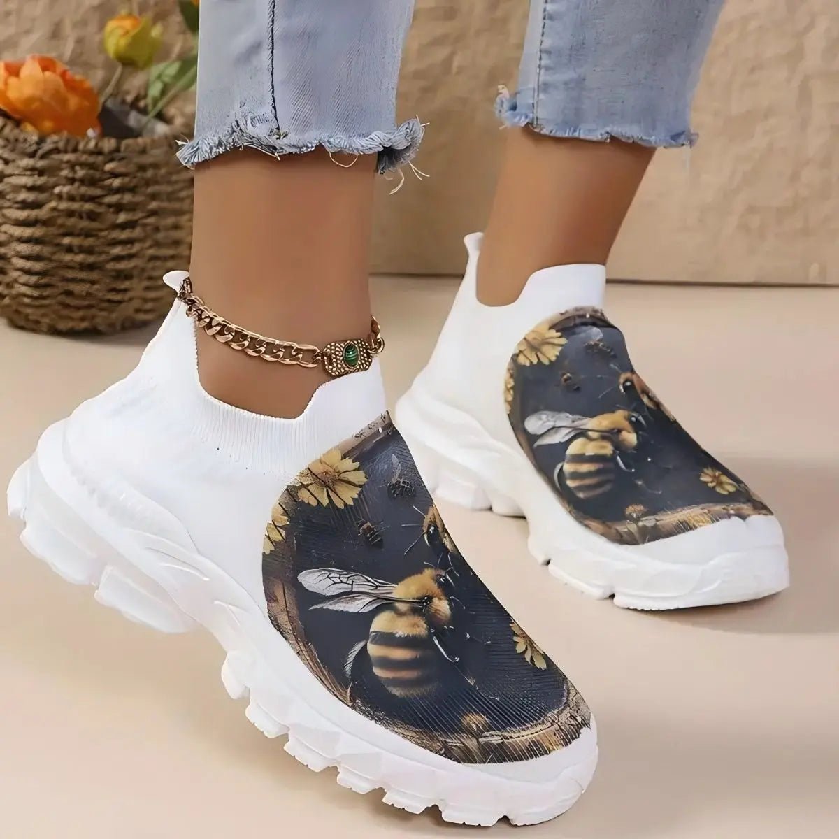 Round Toe Platform Sneakers - GlossiChic CollectionShoes