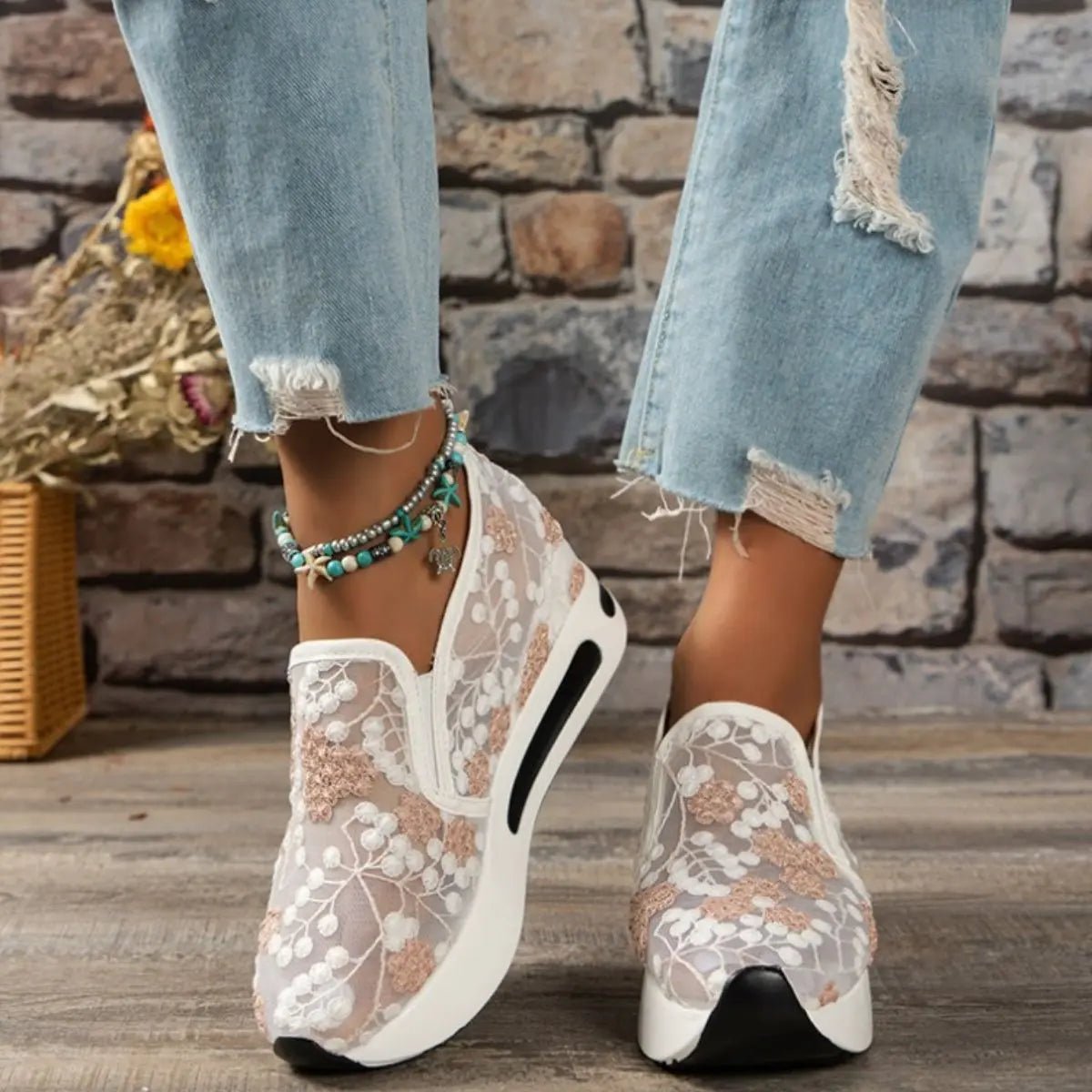 Round Toe Platform Sneakers - GlossiChic CollectionShoes