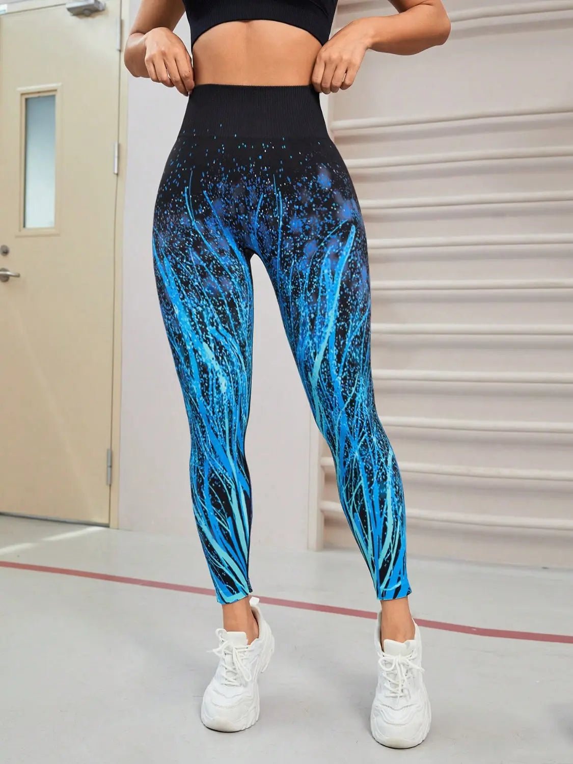 Seamless Printed High Waist Active Leggings - GlossiChic CollectionActivewear