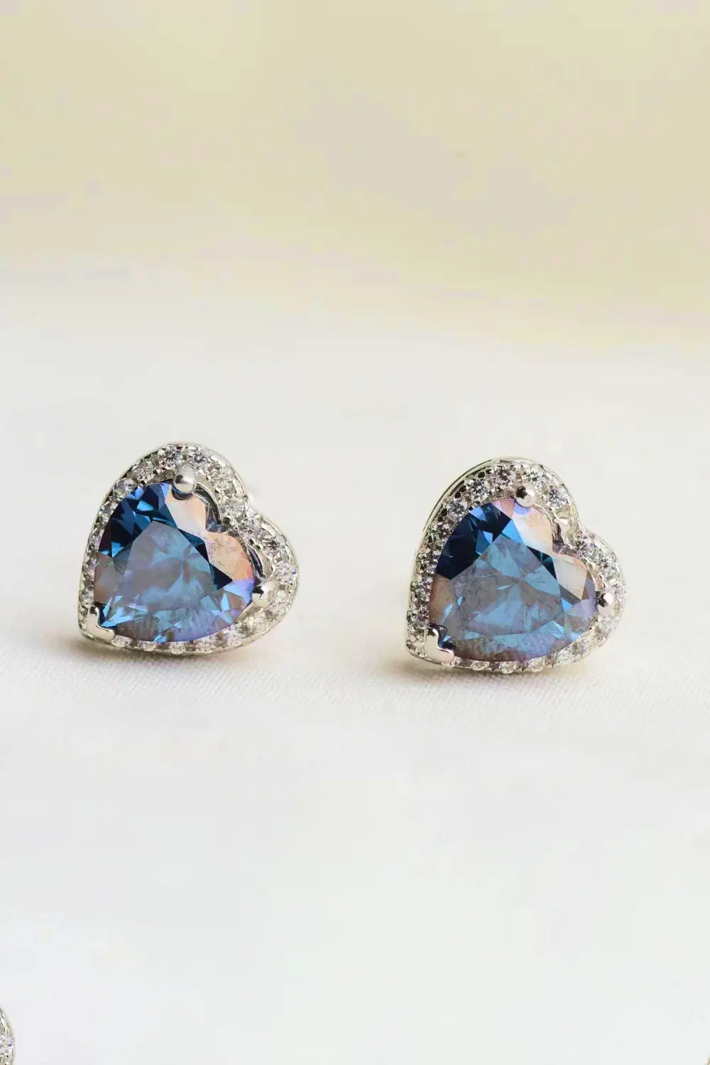 4 Carat Moissanite Heart-Shaped Stud Earrings - GlossiChic Collection Blue Heart / One Size GlossiChic Collection jewelry