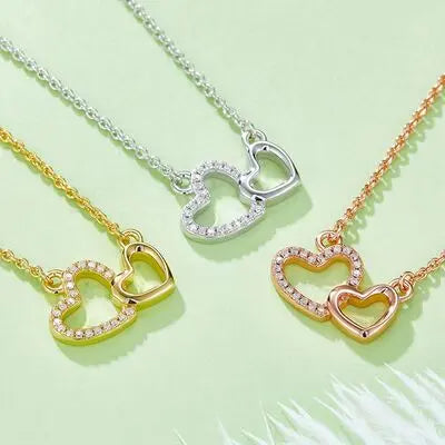 Moissanite 925 Sterling Silver Heart Necklace - GlossiChic Collection Gold / One Size GlossiChic Collection jewelry